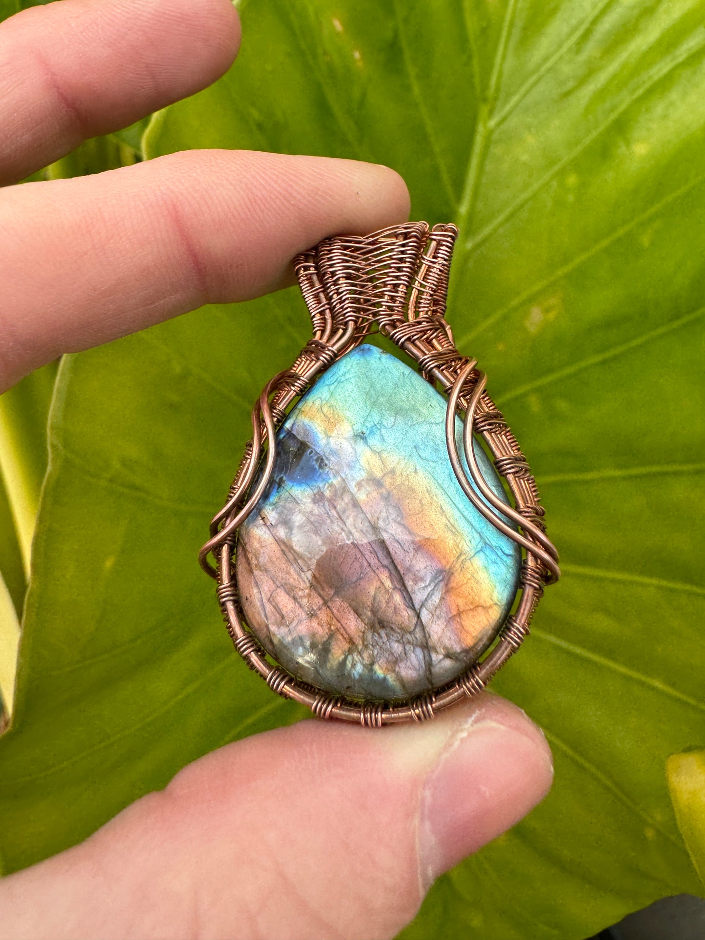 One-of-a-kind Labradorite Wrapped in Copper