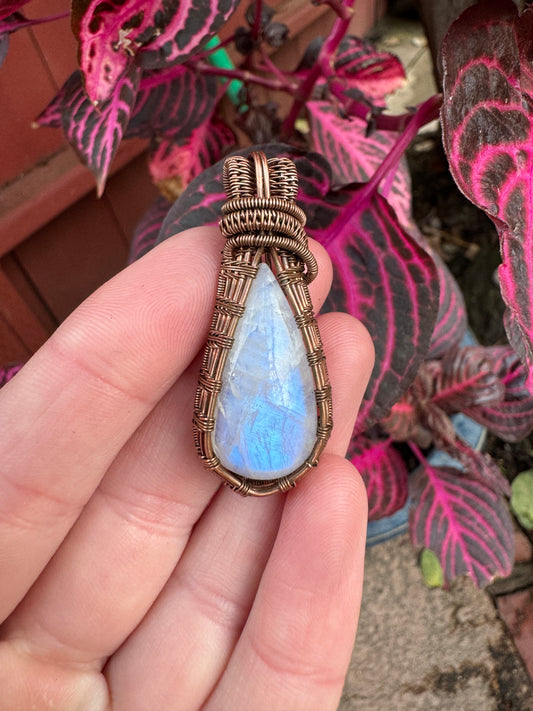 Moonstone Wrapped in Copper