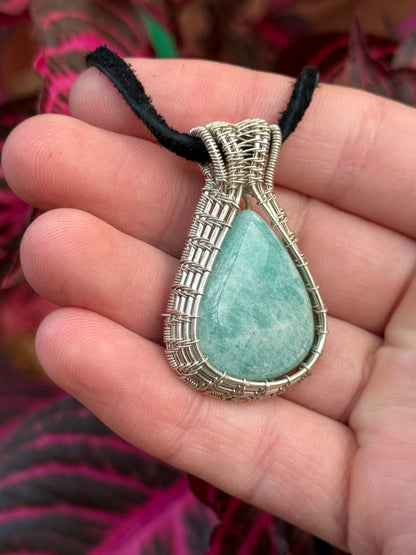 Amazonite Wrapped in Sterling Silver