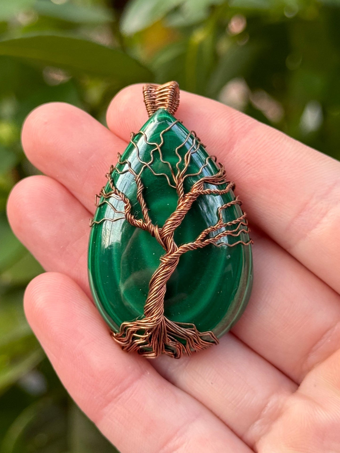 Malachite Tree Wrapped in Copper