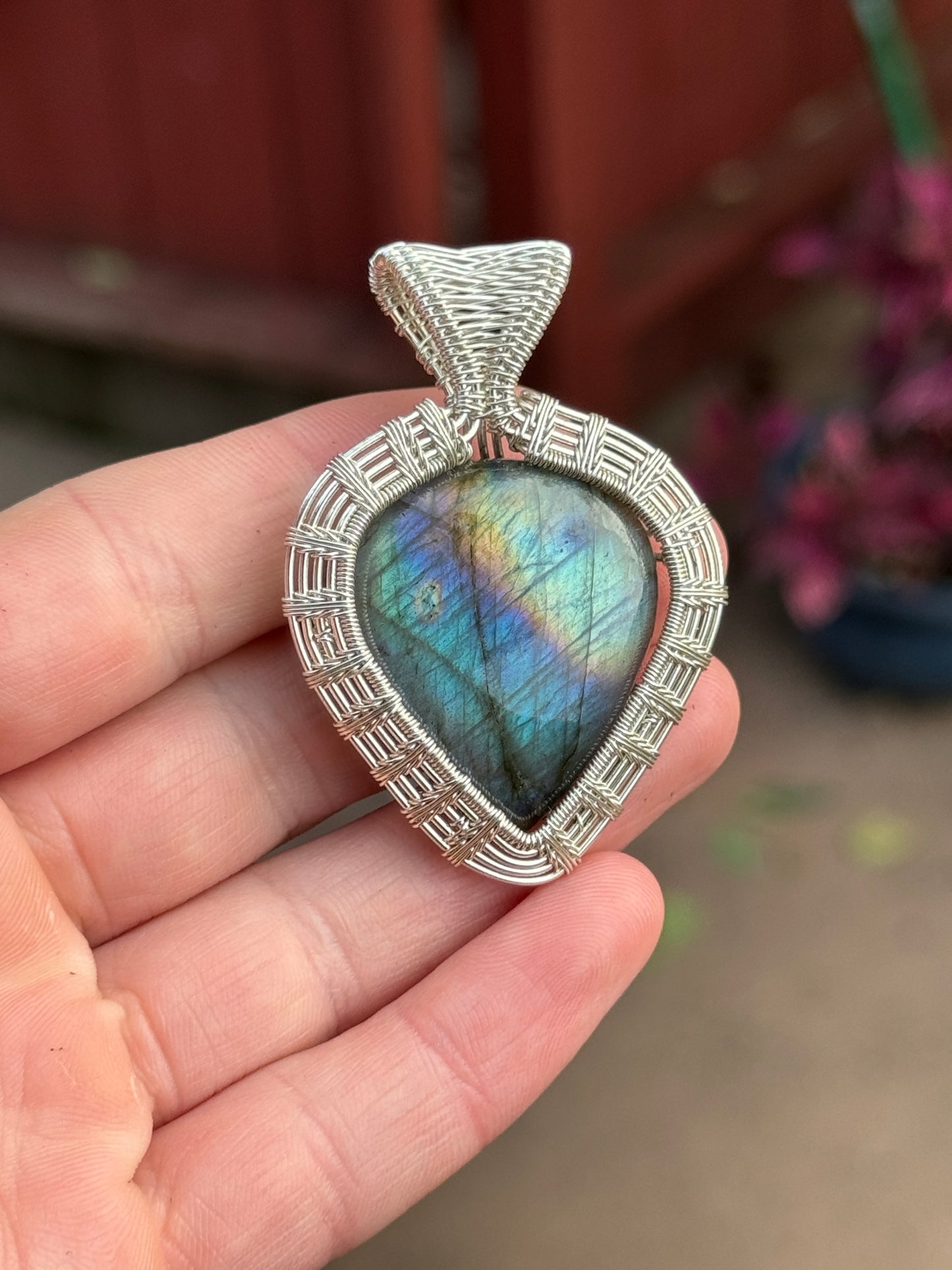 Exceptional Rainbow Labradorite, Wrapped in Sterling Silver