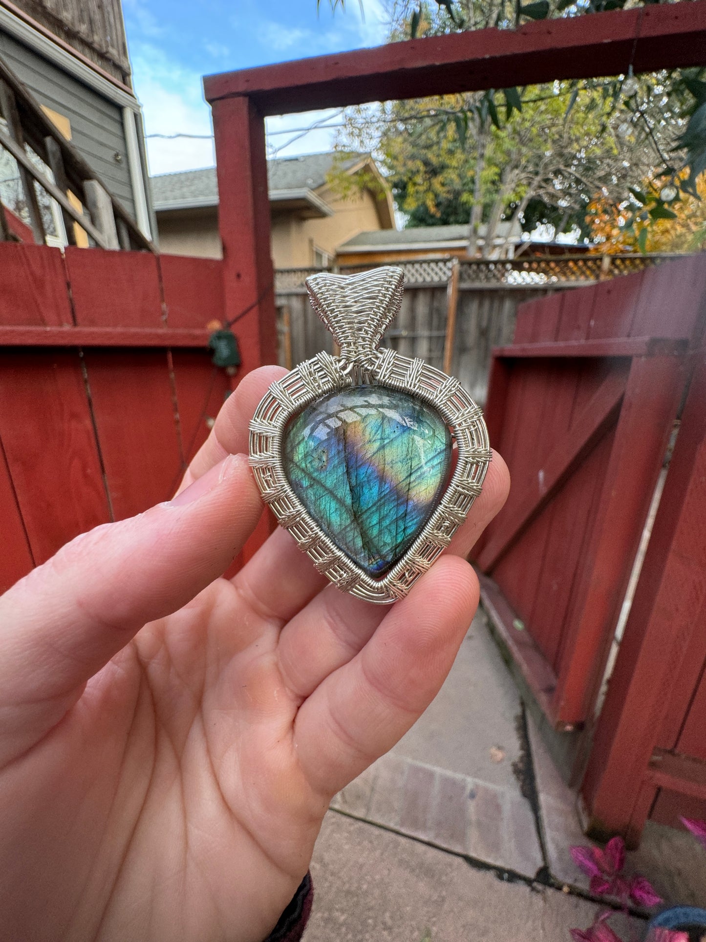 Exceptional Rainbow Labradorite, Wrapped in Sterling Silver