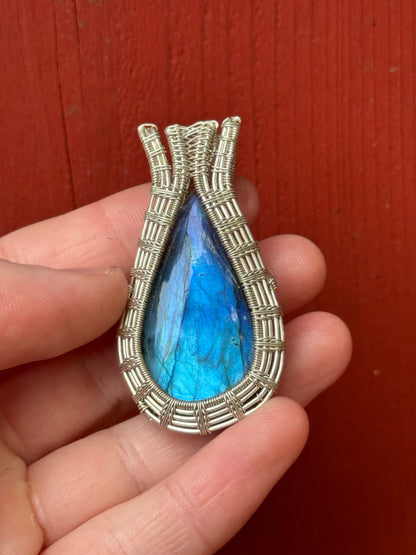 Blue Labradorite Wrapped in Sterling Silver