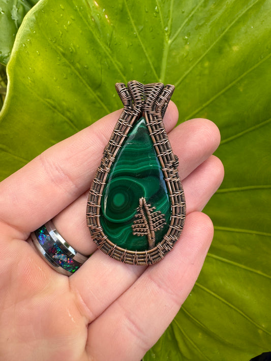 Malachite Tree Wrapped in Copper