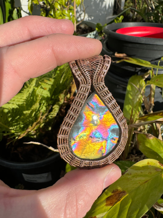 Rare Labradorite Wrapped Pendant