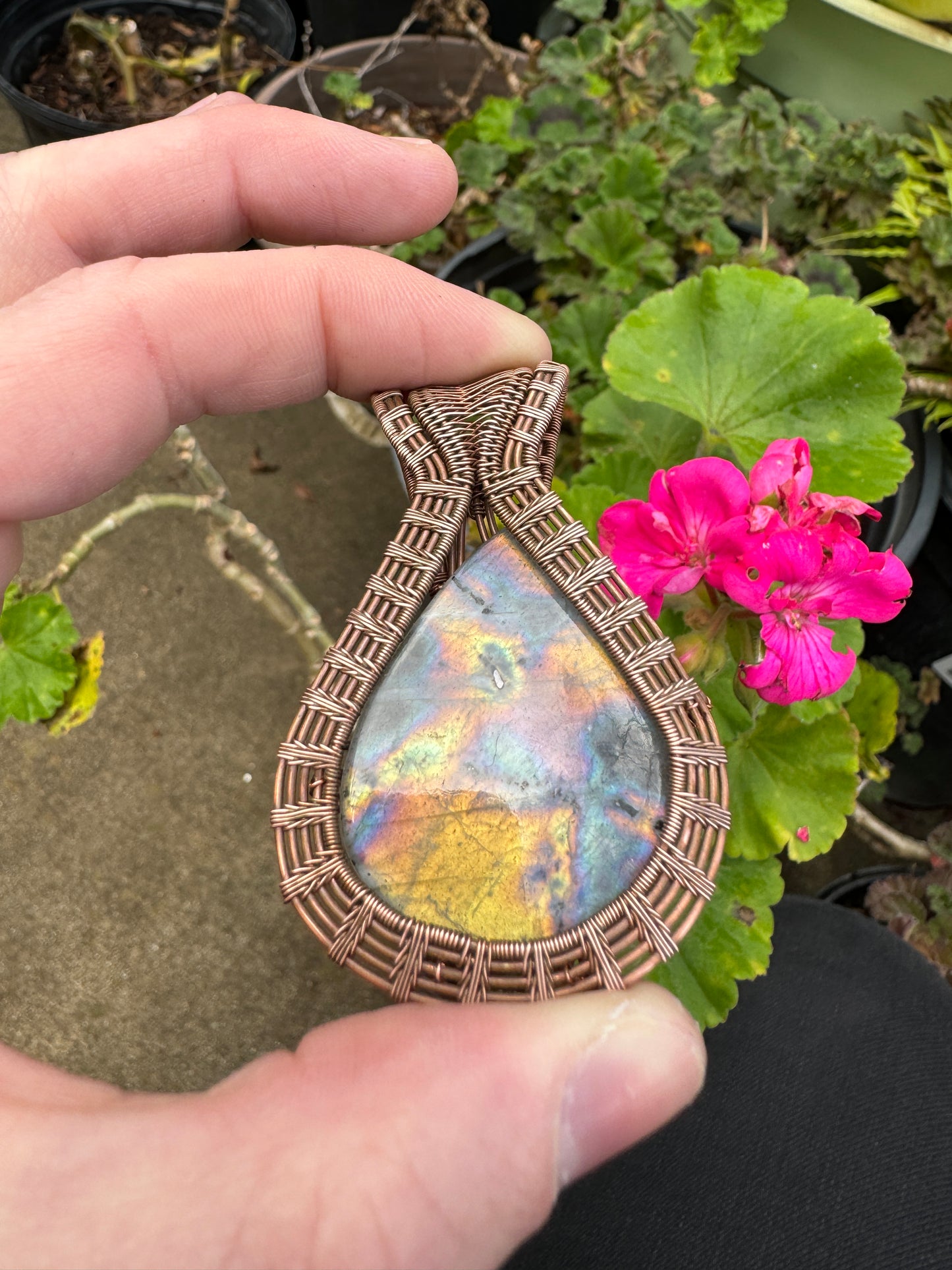 Rare Labradorite Wrapped Pendant