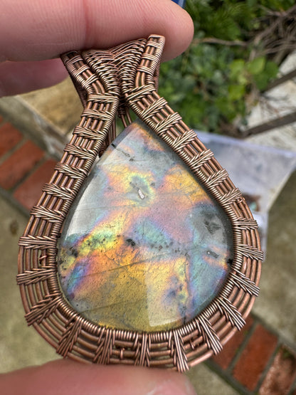 Rare Labradorite Wrapped Pendant