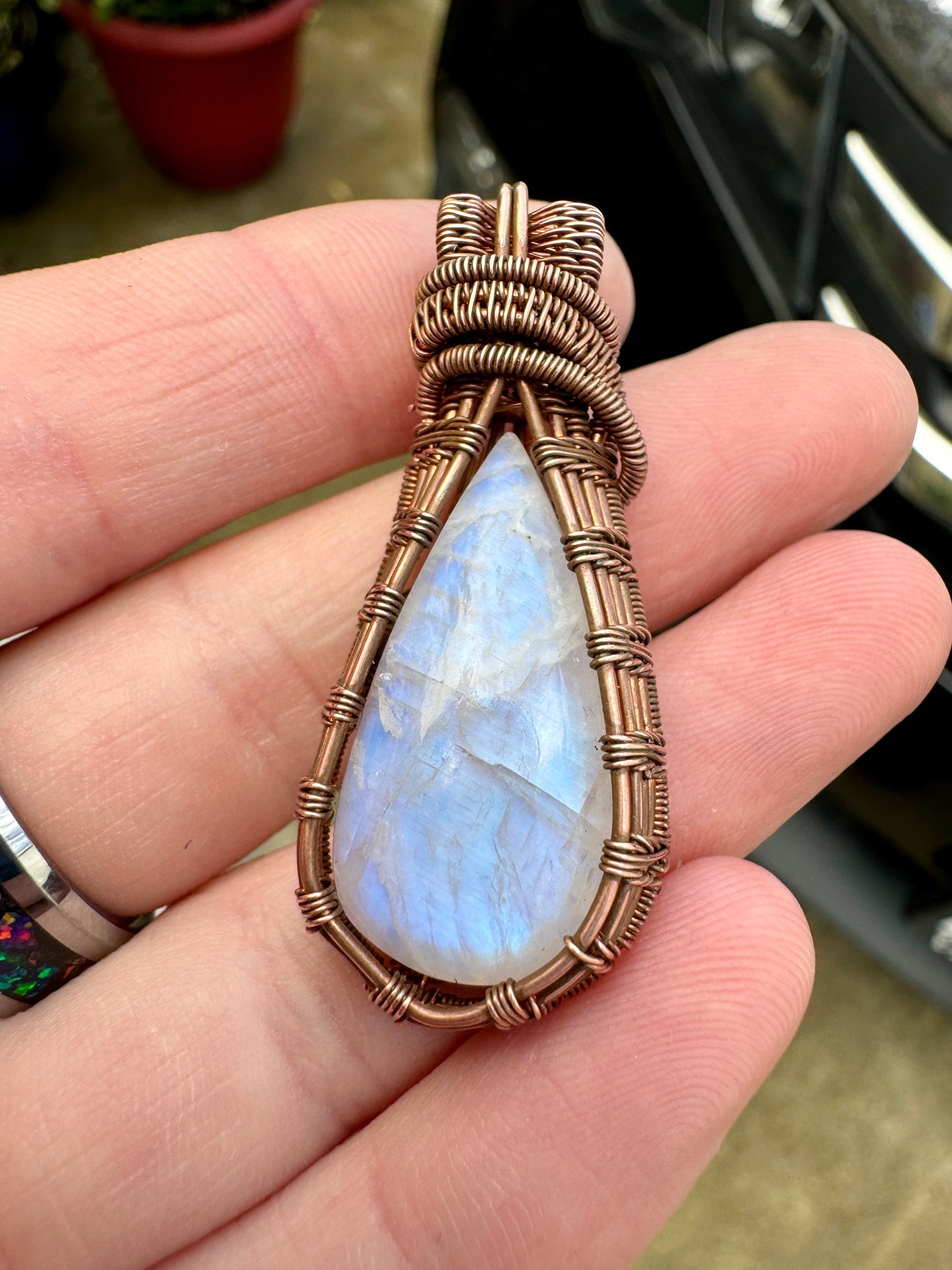 Moonstone Wrapped in Copper