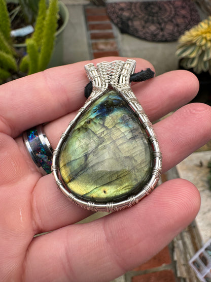 Labradorite Wrapped In Sterling Silver