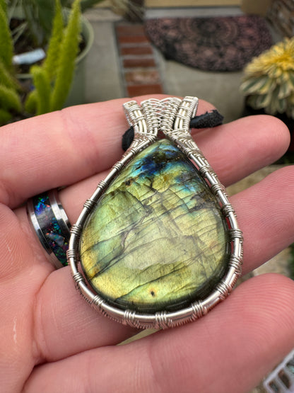 Labradorite Wrapped In Sterling Silver