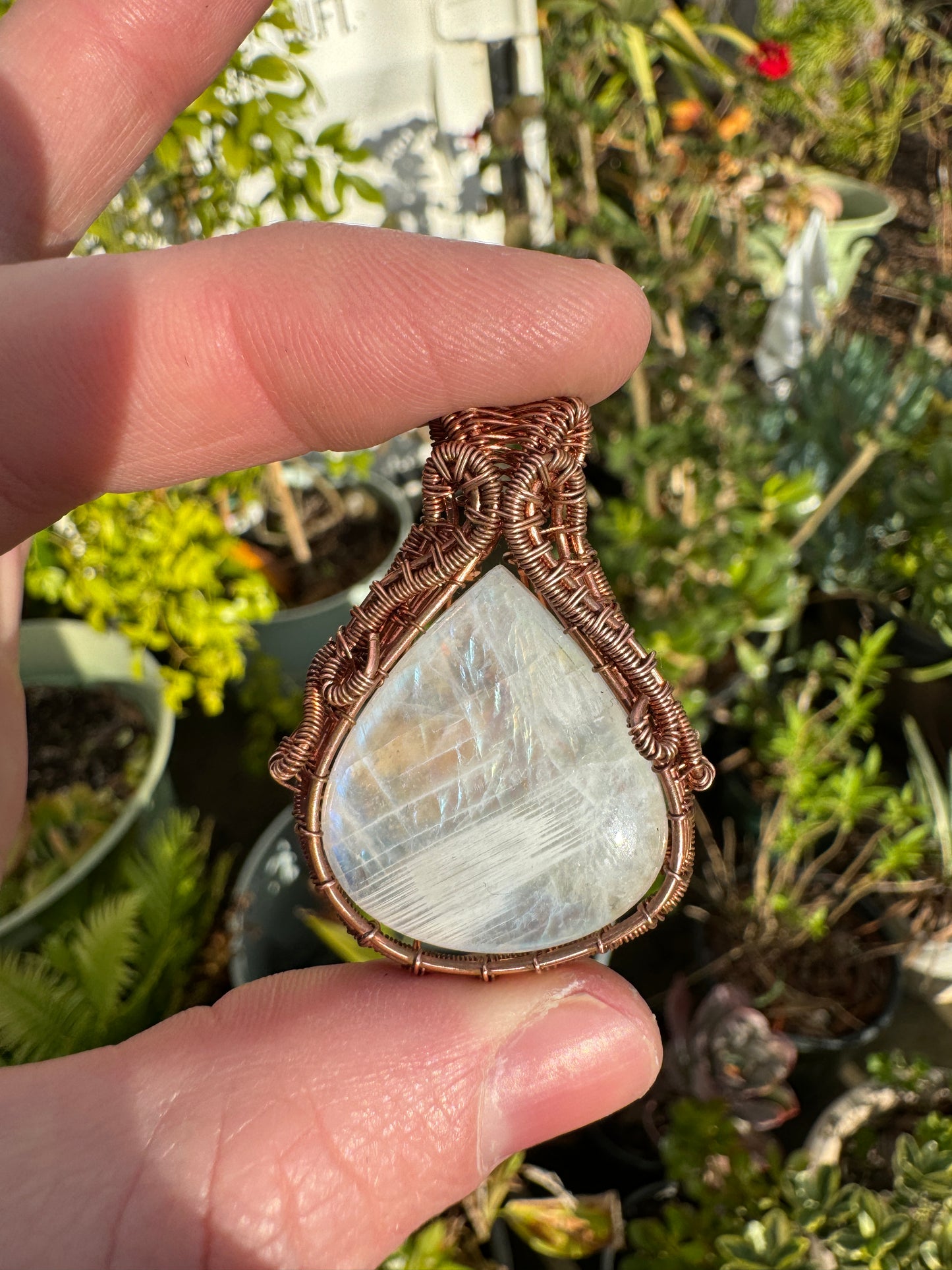 Moonstone Wrapped in Copper