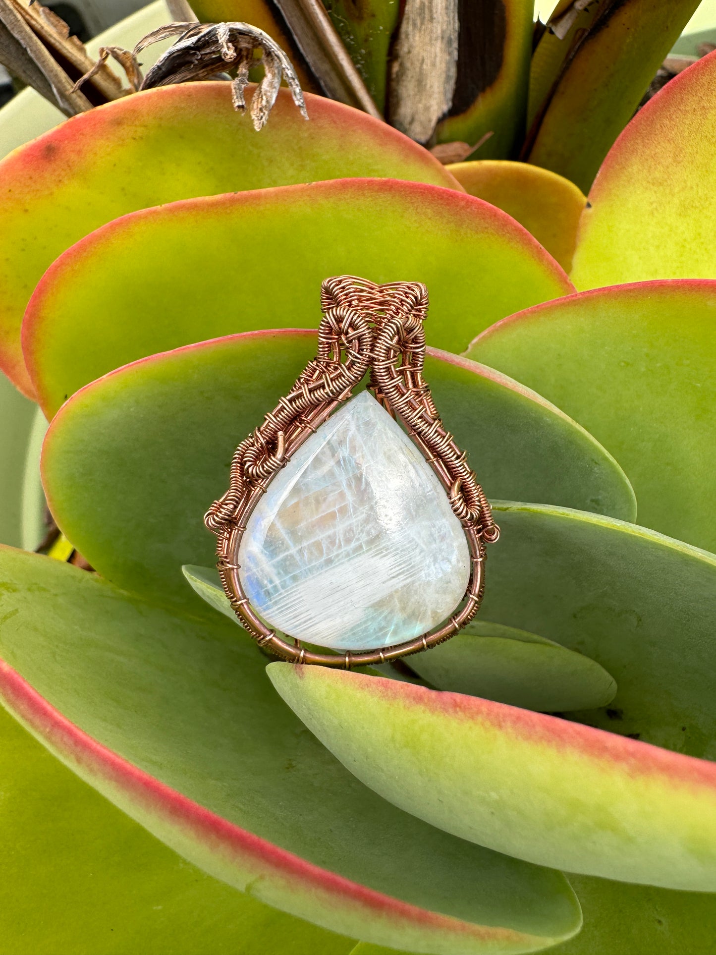 Moonstone Wrapped in Copper