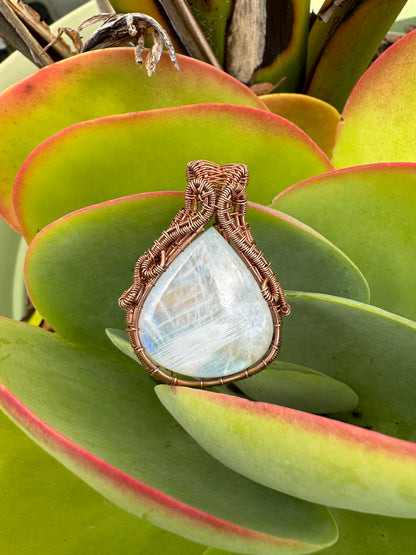 Moonstone Wrapped in Copper