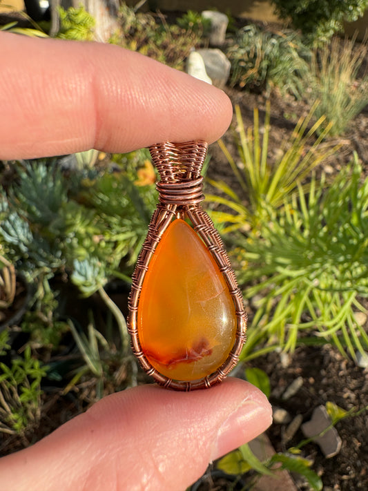 Carnelian Wrapped In Copper