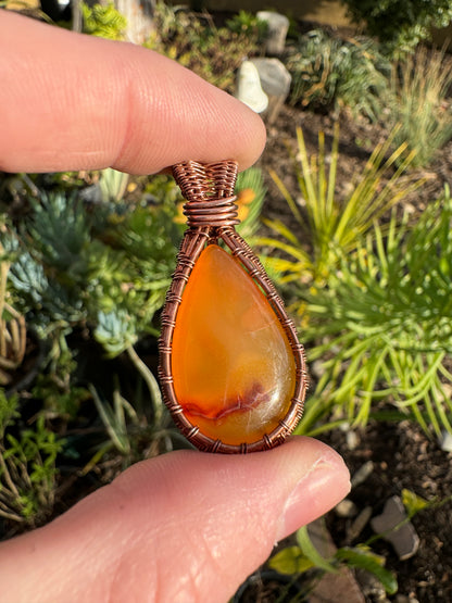 Carnelian Wrapped In Copper