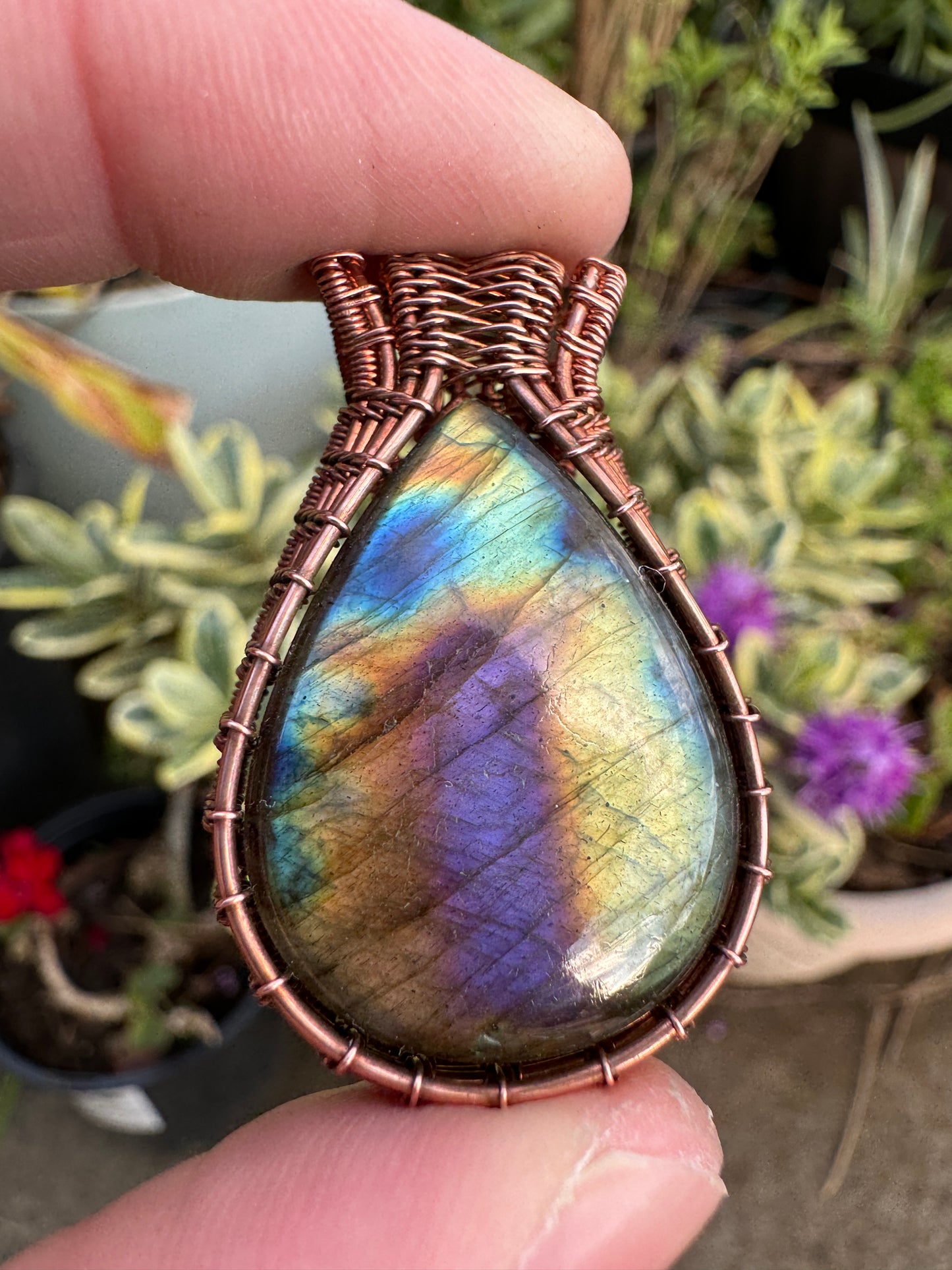 Labradorite Wire Wrapped Pendant