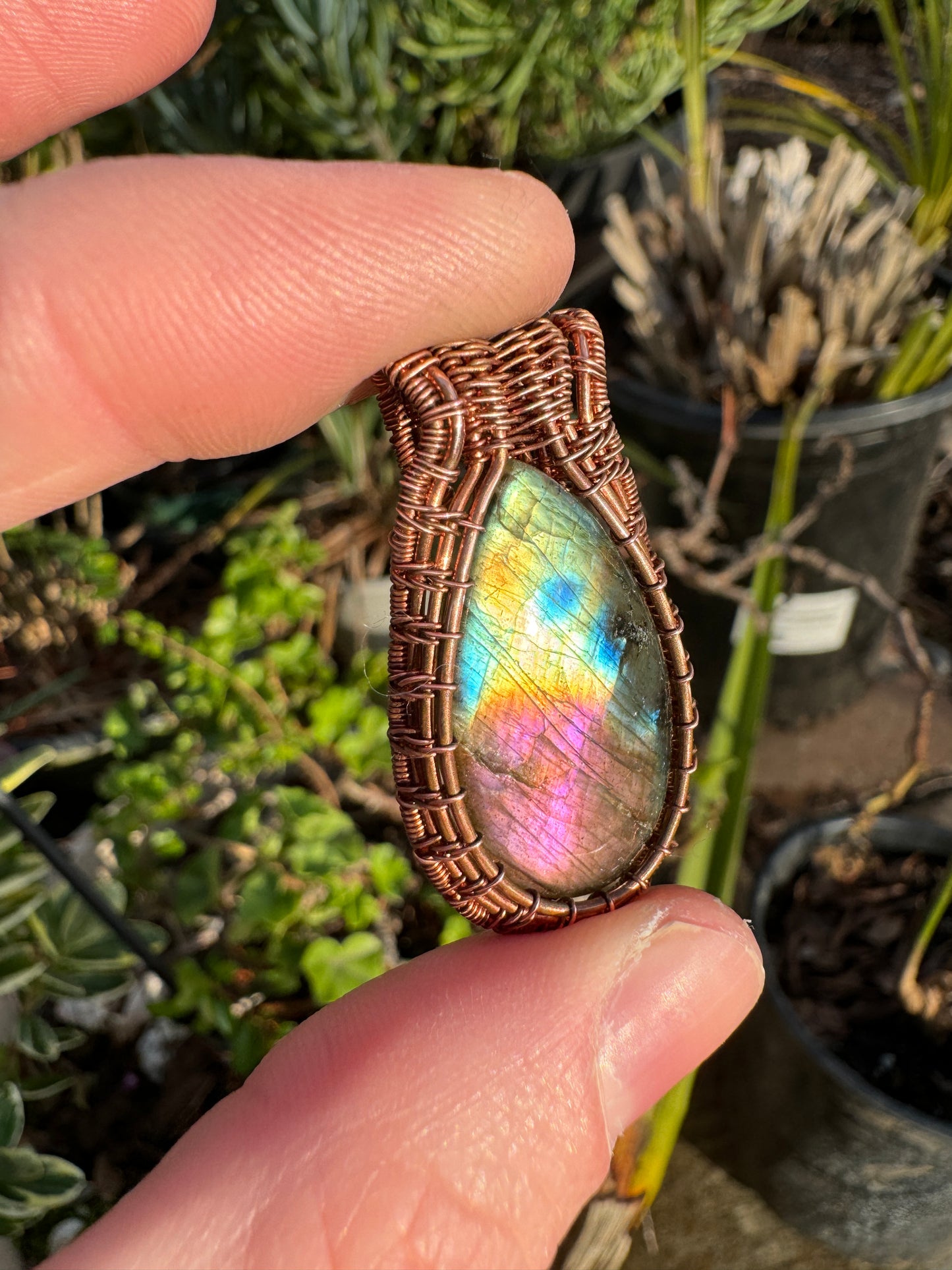 Hard-to-find Labradorite Wrapped in Copper