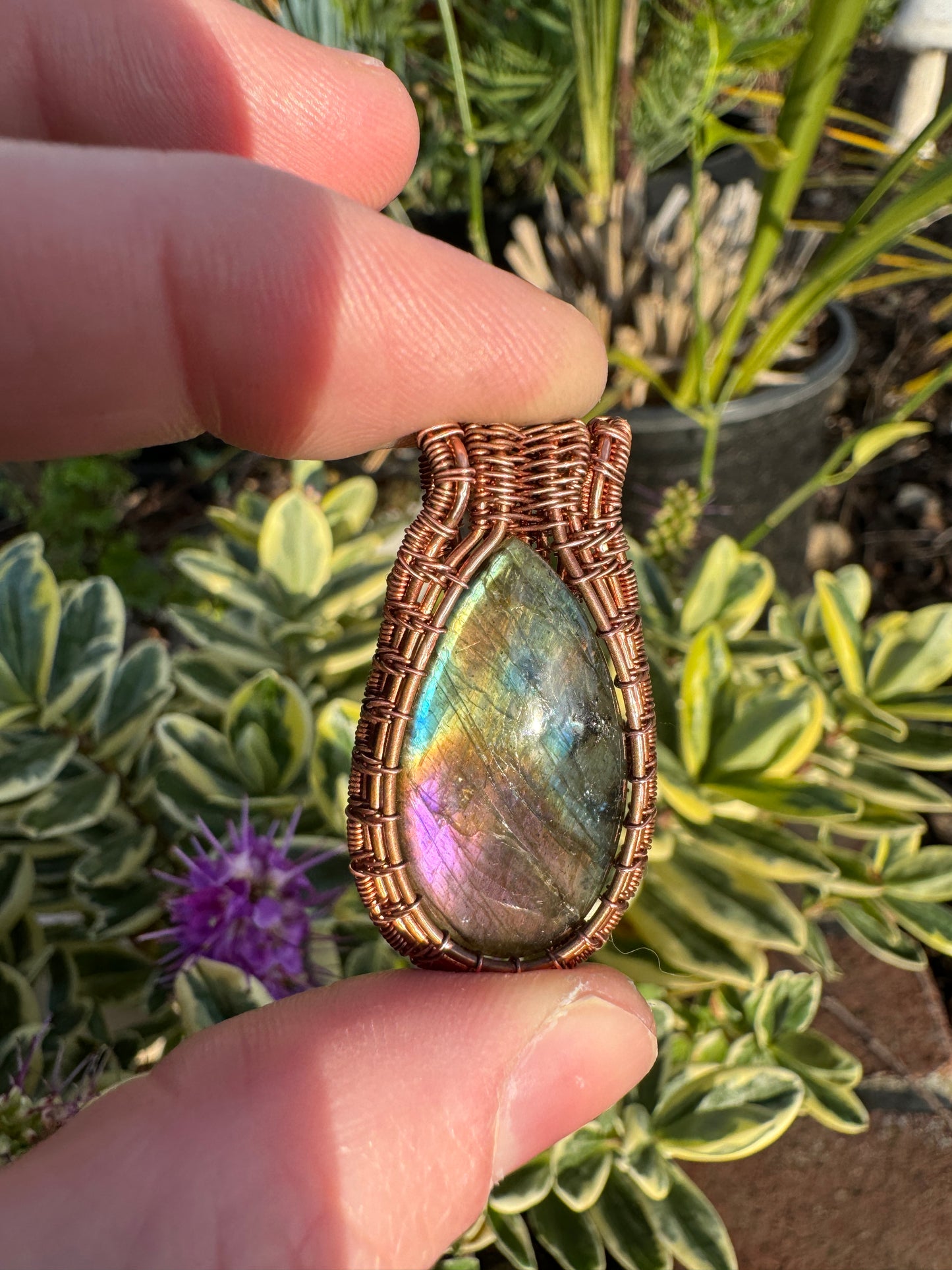 Hard-to-find Labradorite Wrapped in Copper