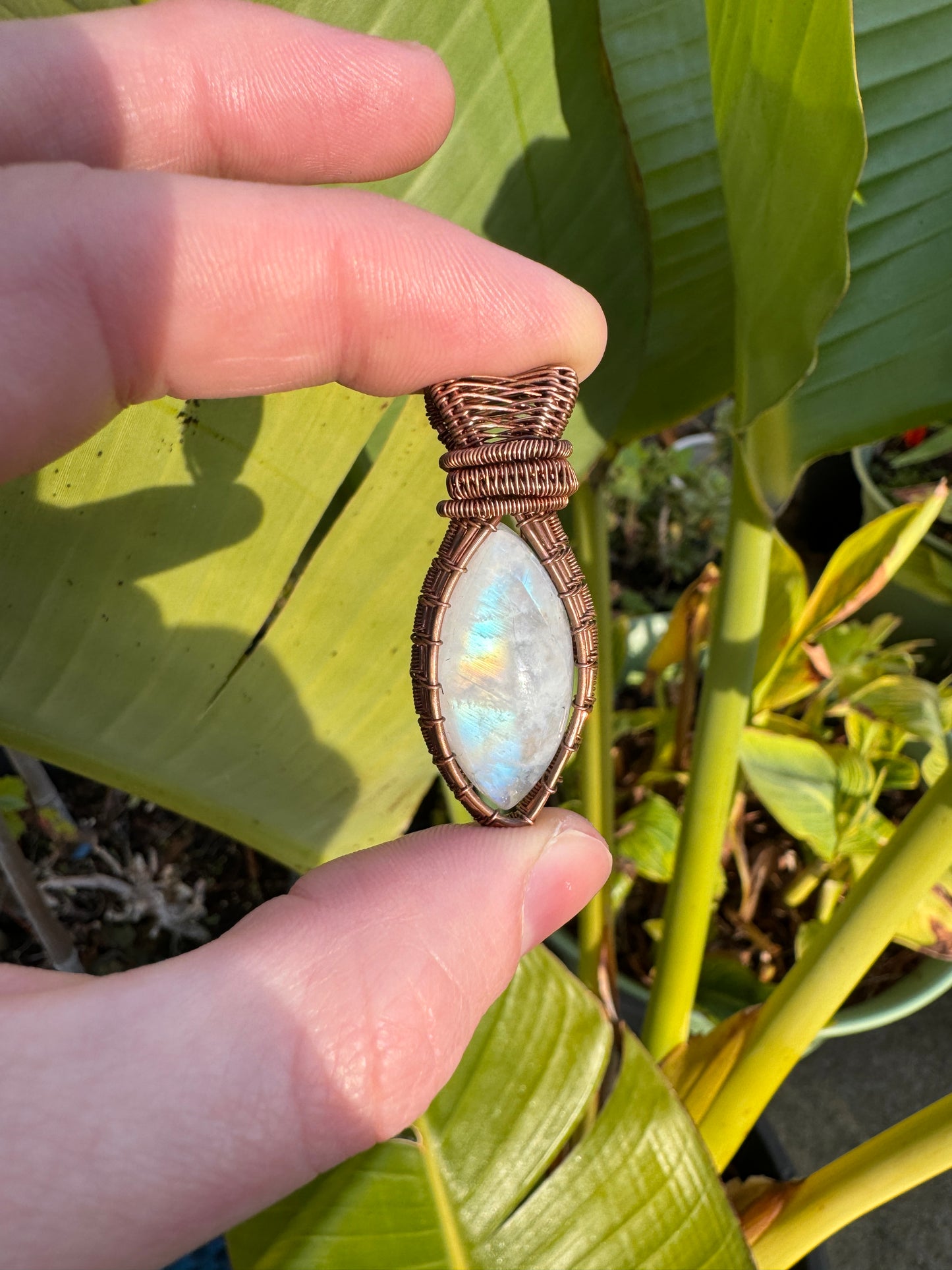 Moonstone Wrapped In Copper