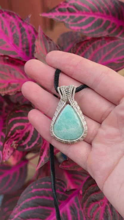 Amazonite Wrapped in Sterling Silver