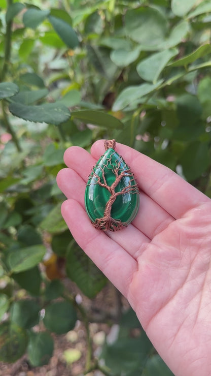 Malachite Tree Wrapped in Copper