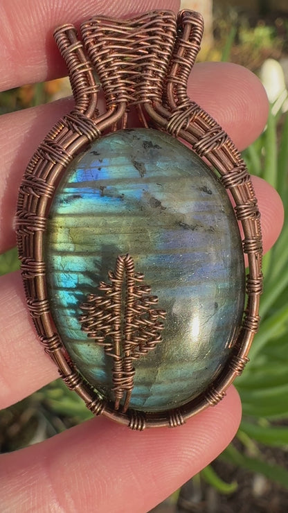 Labradorite Tree Wrapped in Copper