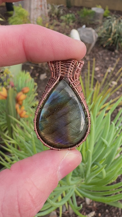 Labradorite Wire Wrapped Pendant