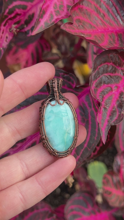 Larimar Wrapped in Copper