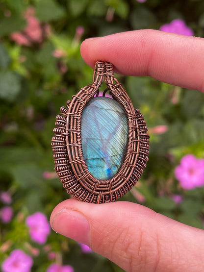 Labradorite Wrapped In Copper (With Coil)