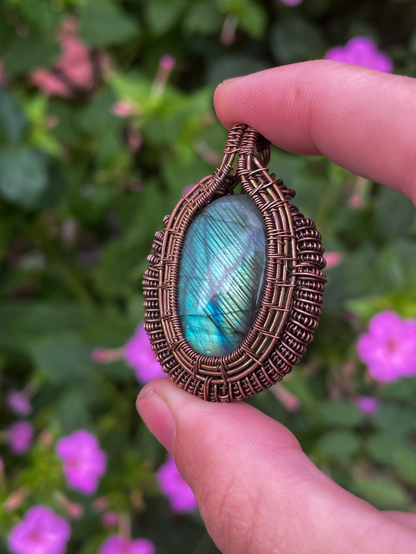 Labradorite Wrapped In Copper (With Coil)