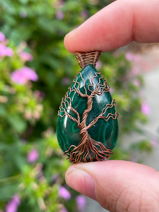 Malachite Tree of Life Pendant