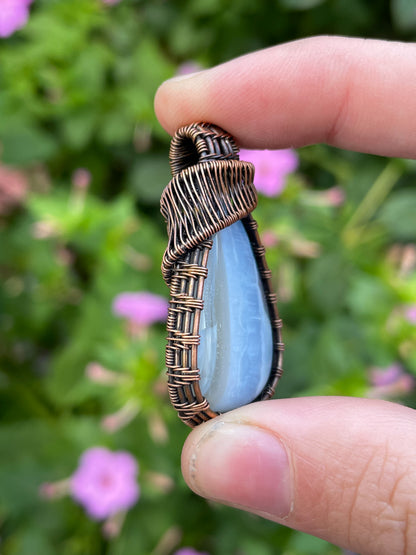 Owyhee Blue Opal Wire Wrapped Pendant