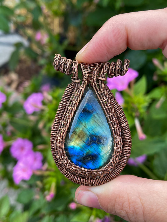 Labradorite Wrapped In Copper (With Coil)